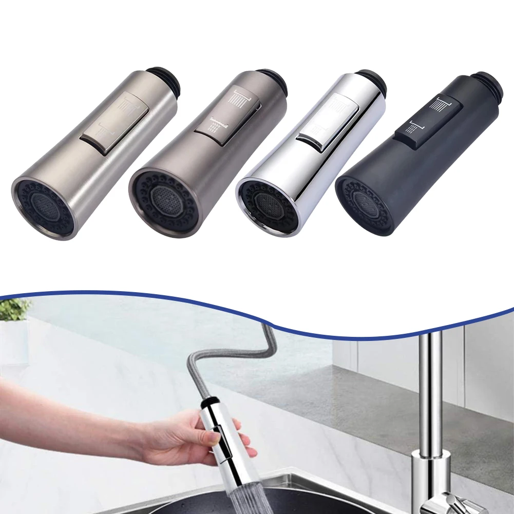 Kitchen Tap Faucet Shower Head With Stylish Design ABS Material G1/2 Connection Size Silver/Black/Brushed/Gray