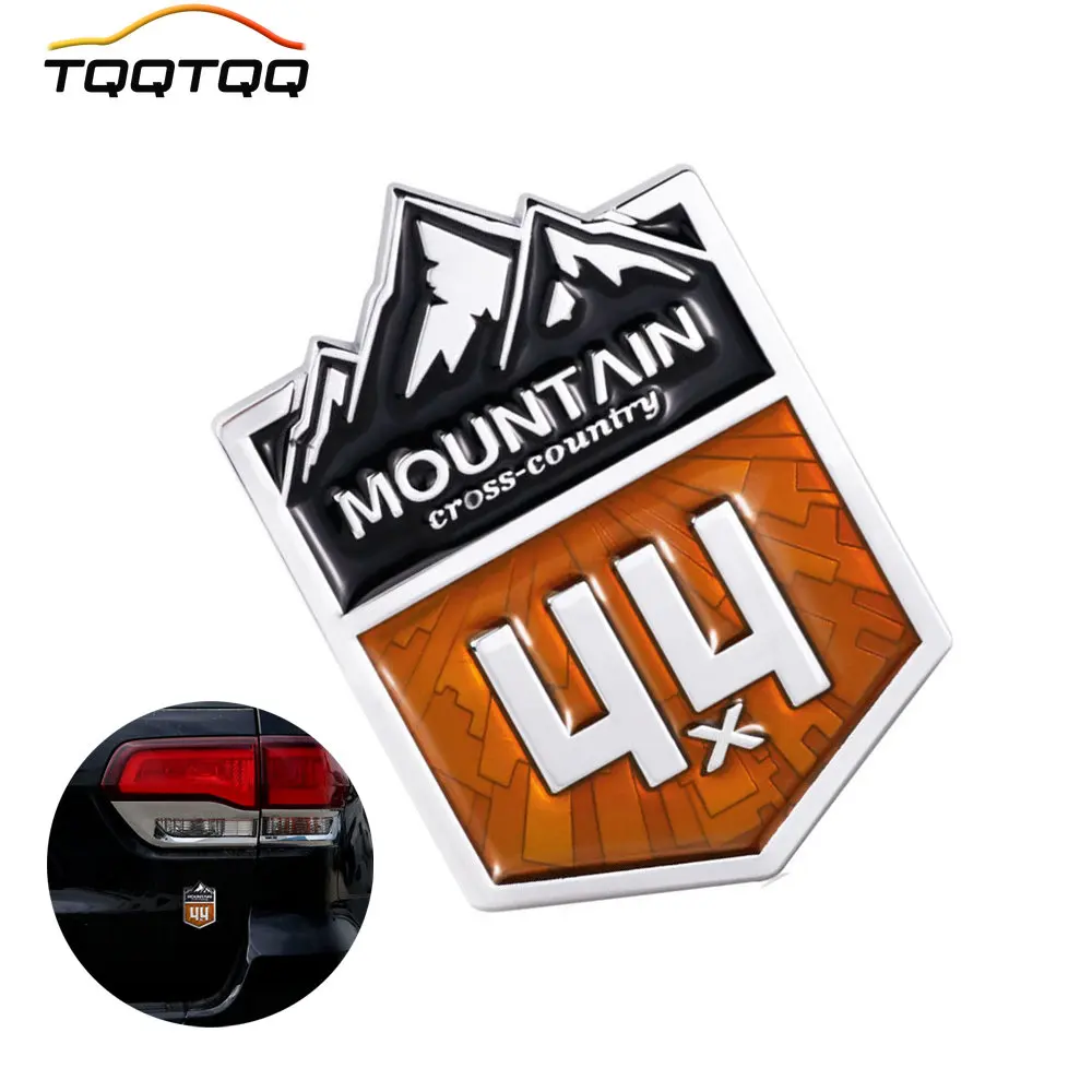 

TQQTQQ 1Pcs 4X4 Car Sticker Mountain Cross Country Car Emblem 4WD Badge Side Door 3D Metal Decor for Car Trunk Motorcycle