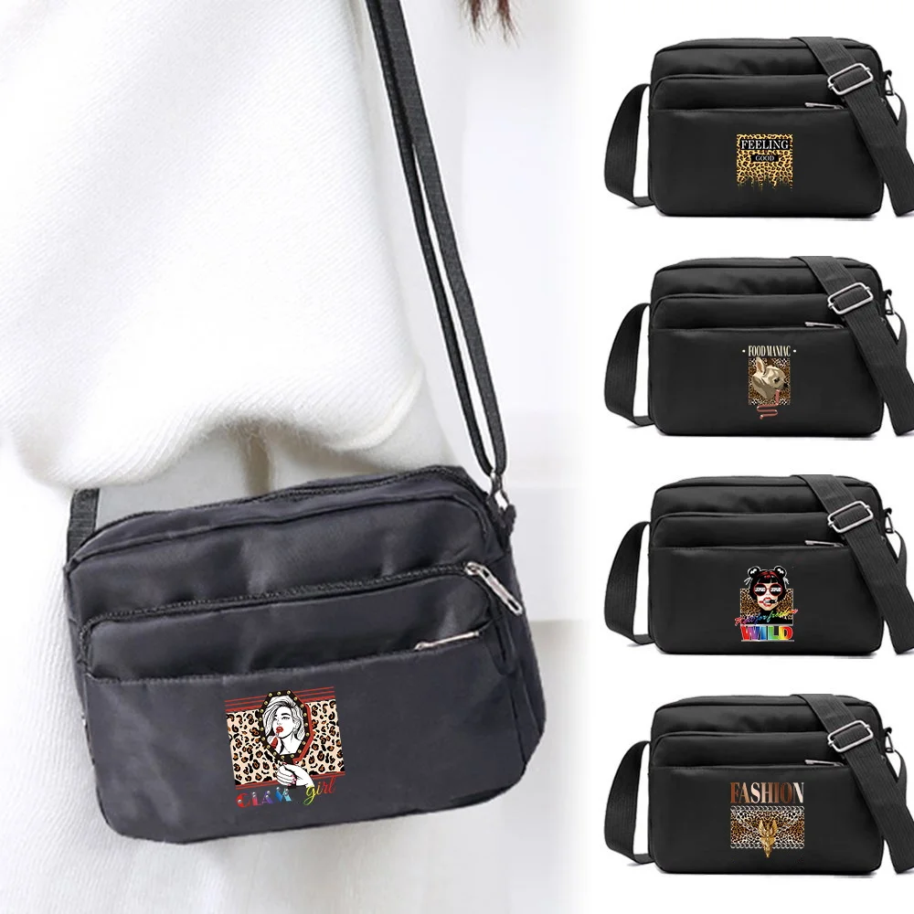 

Повседневная дорожная сумка-кроссбоди унисекс, большая вместительная сумка серии Leopard, сумка для хранения вещей, для ежедневных поездок, с регулируемым ремнем, женская сумка через плечо