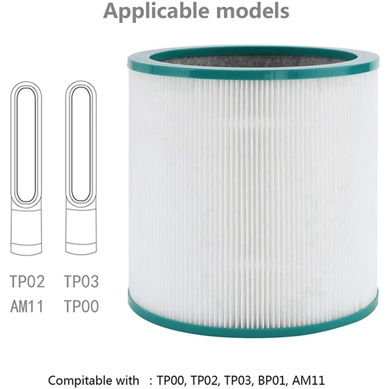 A98G-2X Air Purifier Filter For Dyson True HEPA Filter Tower Purifier Pure Cool Link TP01, TP03, TP02,BP01 Part 968126-03