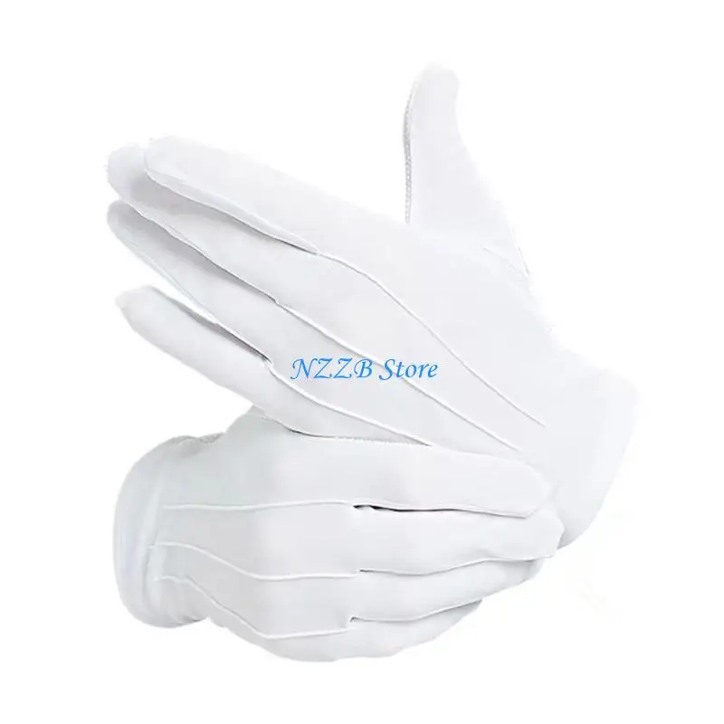 

T21F White Gloves Nonslip Short Gloves for Formal Tuxedo Parades Guard Inspection Hand Gloves For Men And Women Unisex