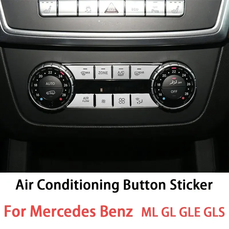For Mercedes Benz ML GL GLE GLS W166 X166, Car Air Conditioning Window Lift Frame Volume AC Button Cover Steering Wheel Sticker