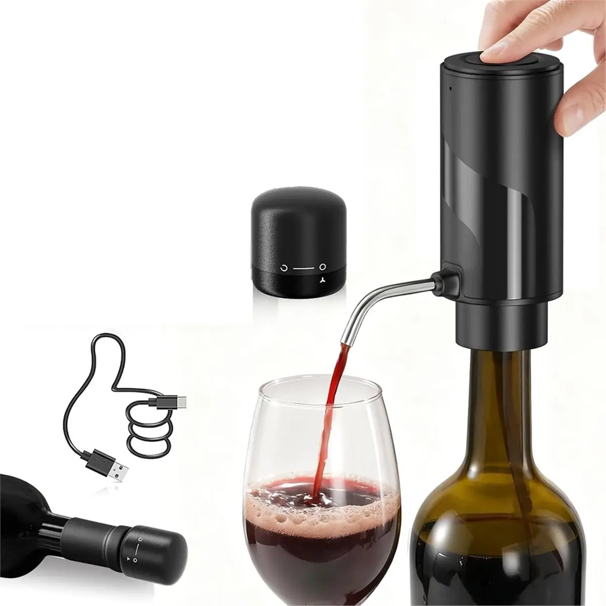 【45% OFF】Electric Bottle Pump Dispenser Touchless Automatic Beverage Pourer for Whisky, Alcoholic Drinks &More,USB Rechargeable