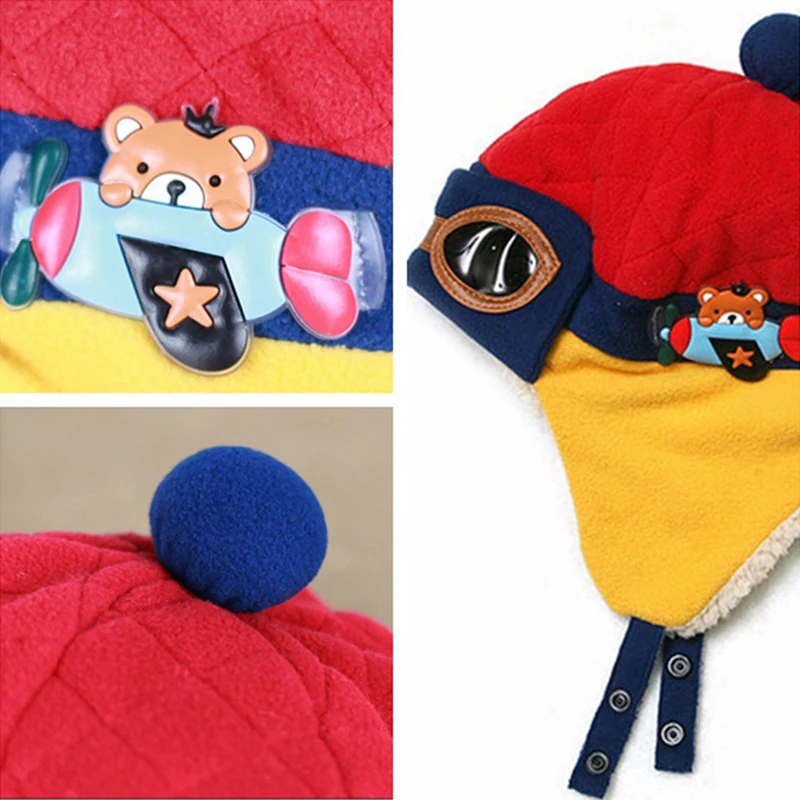 

10-48 months Baby Hats Winter Warm Infant Toddlers Boys Girls Pilot Aviator Caps Soft Earflap Hat Cute Beanies Cap Kids