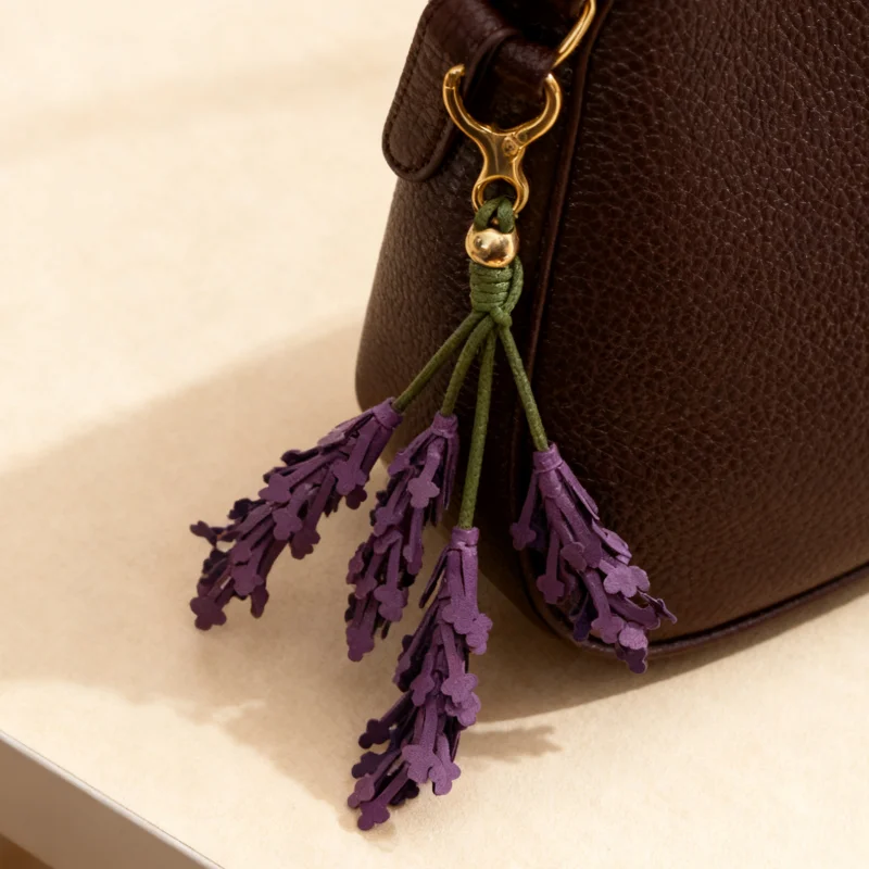 الخزامى حقيبة قلادة الموضة الإبداعية اليدوية الجلود Diy بها بنفسك المفاتيح هدية للأصدقاء الملابس الرائعة والاكسسوارات حقيبة قلادة #1