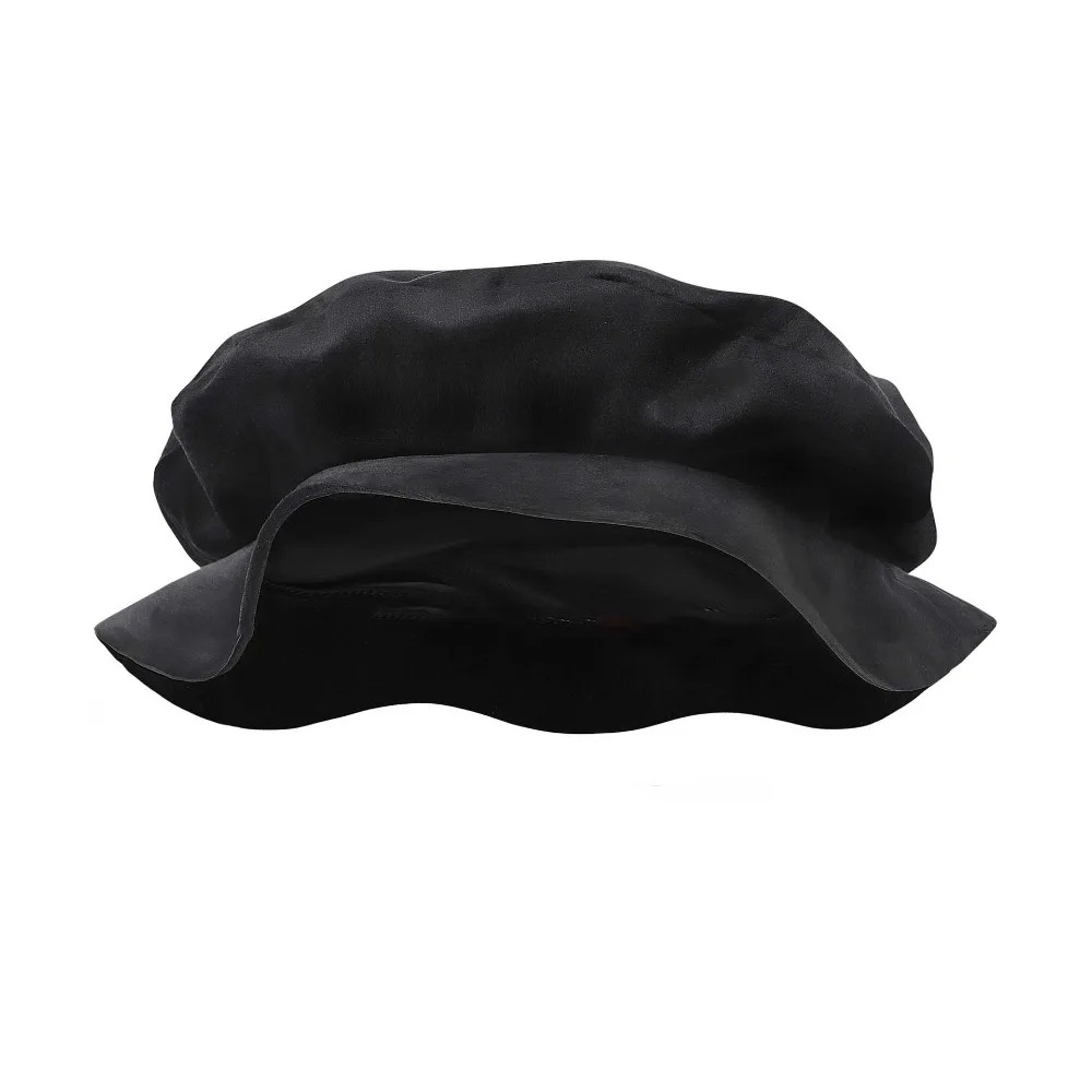 Faux Suede Medieval Flat Cap Elastic Band Solid Color Renaissance Beret Hat Classic Shape Breathable Fabric Mens Cosplay Cap
