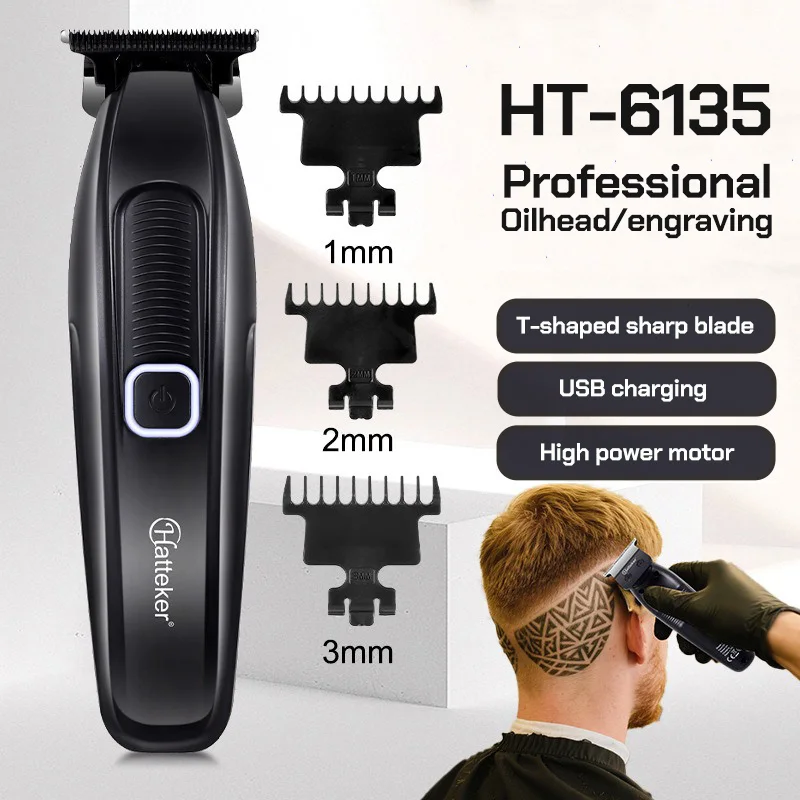 

Профессиональный HT-6135 7500 об/мин DLC цельнометаллическое O режущее лезвие для резьбы по градиенту триммер для волос парикмахерская электрическая машинка для стрижки USB зарядка