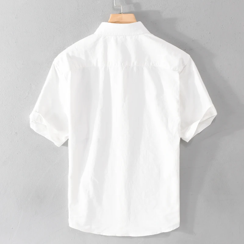 New Stylish Embroidery Casual Short-sleeve Cotton Brand Shirts For Men Trend Comfortable Tops Clothing Chemise Homme Drop-Ship