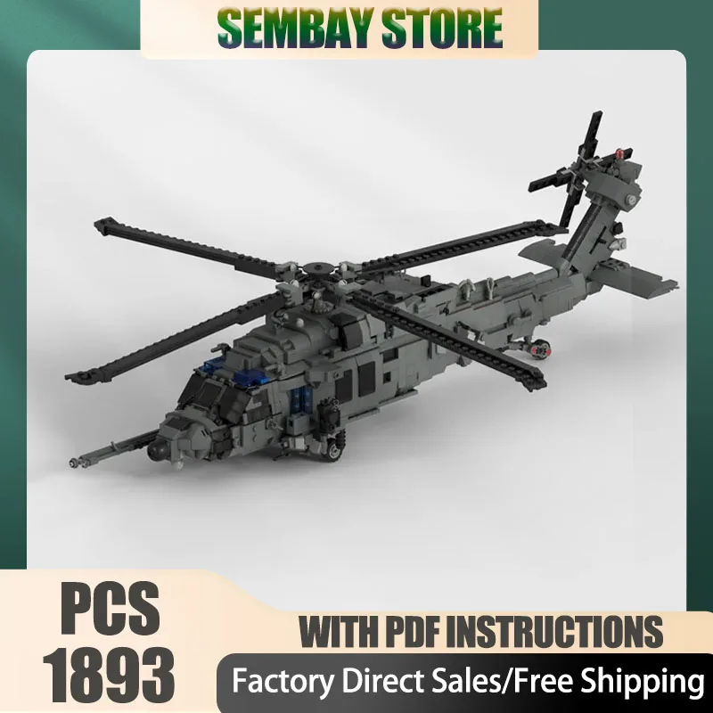 

Helicopter Model Moc Building Bricks HH-60W "Whiskey" Jolly Green II Model Technology Modular Block Toy DIY Set Assembly Gifts