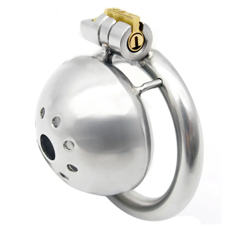 304 stainless steel Male Chastity Device Super Small Short Cock Cage with Stealth lock Ring Sex Toy