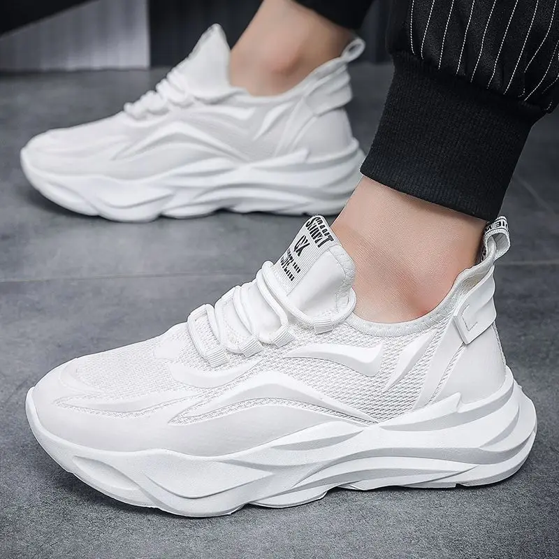 Black shoes for men and women Summer white breathable work shoes mesh top casual sports mesh shoes sneakers