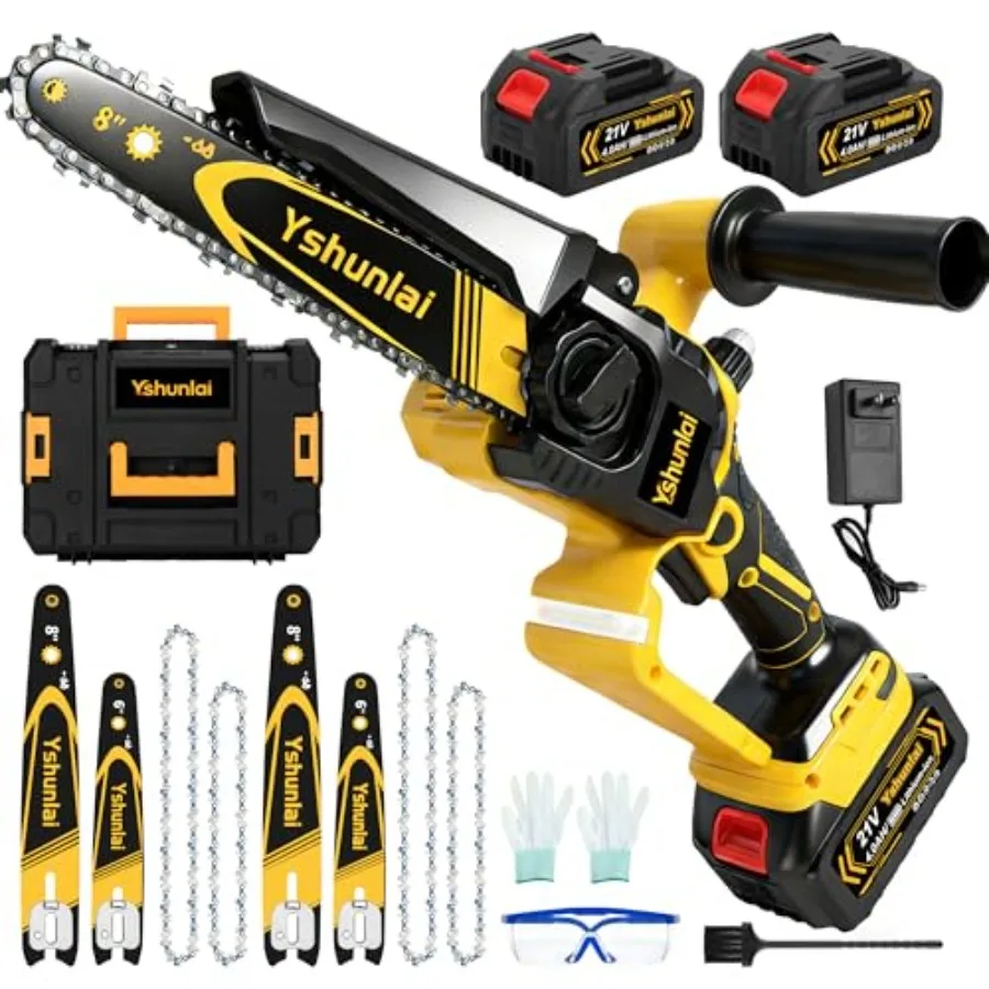 

Мини-бензопила беспроводная 8 и 6 дюймов, бесщеточная, на аккумуляторе, с 2 аккумуляторами 4.0 Ач, ручная электрическая цепная пила