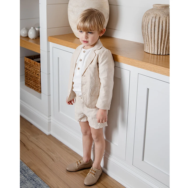 AP Boys SS24 Dressy Coordinates New Style Boys Fashion Blazer Cotton Children Overalls Kids Short Pants, #6606