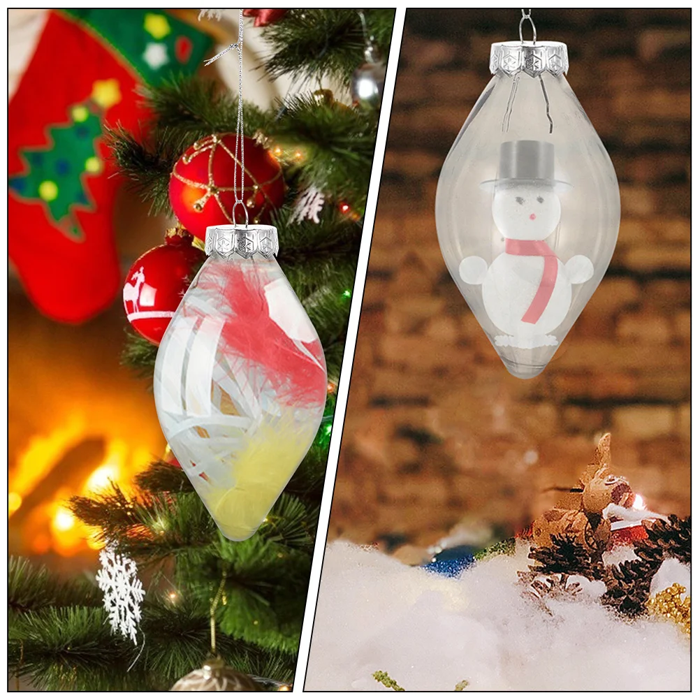 

24Pcs Clear Plastic Fillable Ball Ornaments Bulb Shaped Candy Containers Xmas Tree Hanging Decorations Party Supplies