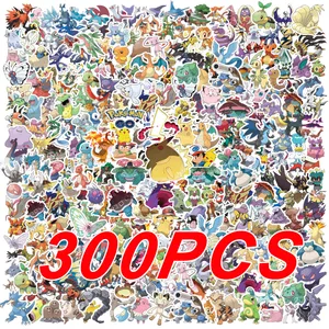 300pcsポケモンかわいいピカチュウステッカーチャリザードアルバムポケデックスdiyラップトップカー荷物カワイイ水プルーフアニメステッカーおもちゃ 8ベストセールスアニメガールステッカー-1