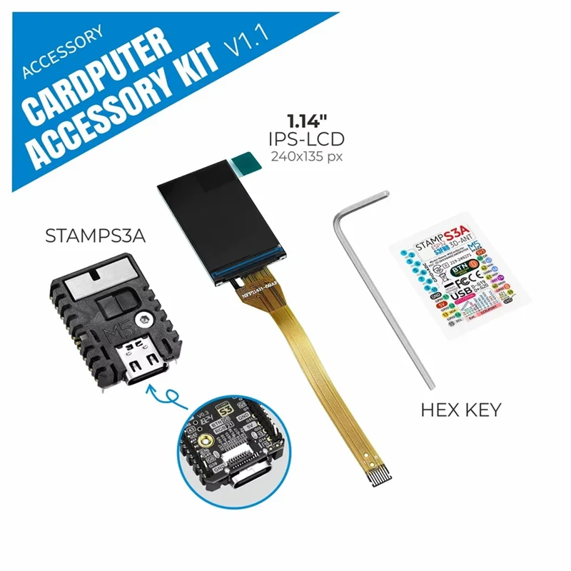 Cardputer V1.1 Kit Perbaikan Stamps3a + Tampilan Layar 1.14 Inci untuk M5stack Cardputer V1.1 Papan Pengembangan Yang Dapat Diprogram-X64A