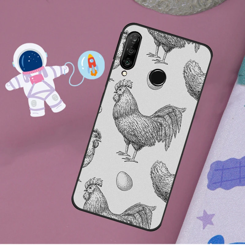 Chicken Pattern Case For Huawei P60 P30 Pro P20 P40 Lite Nova 3i 8i 11i 5T Nova 9 10 SE Y60 Y61 Y70 Y90