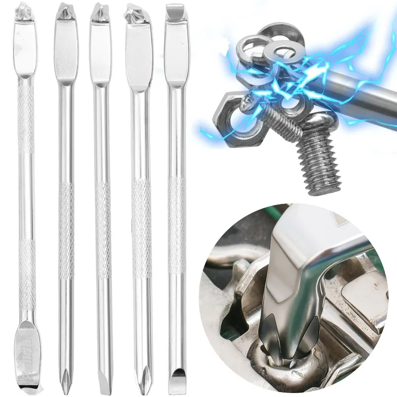 1-5pcs 90° Right-Angle Cross Screwdriver Bit Double Head PH1 PH2 SL6 Phillips Magnetic Short Screwdriver Wrench Hand Tools