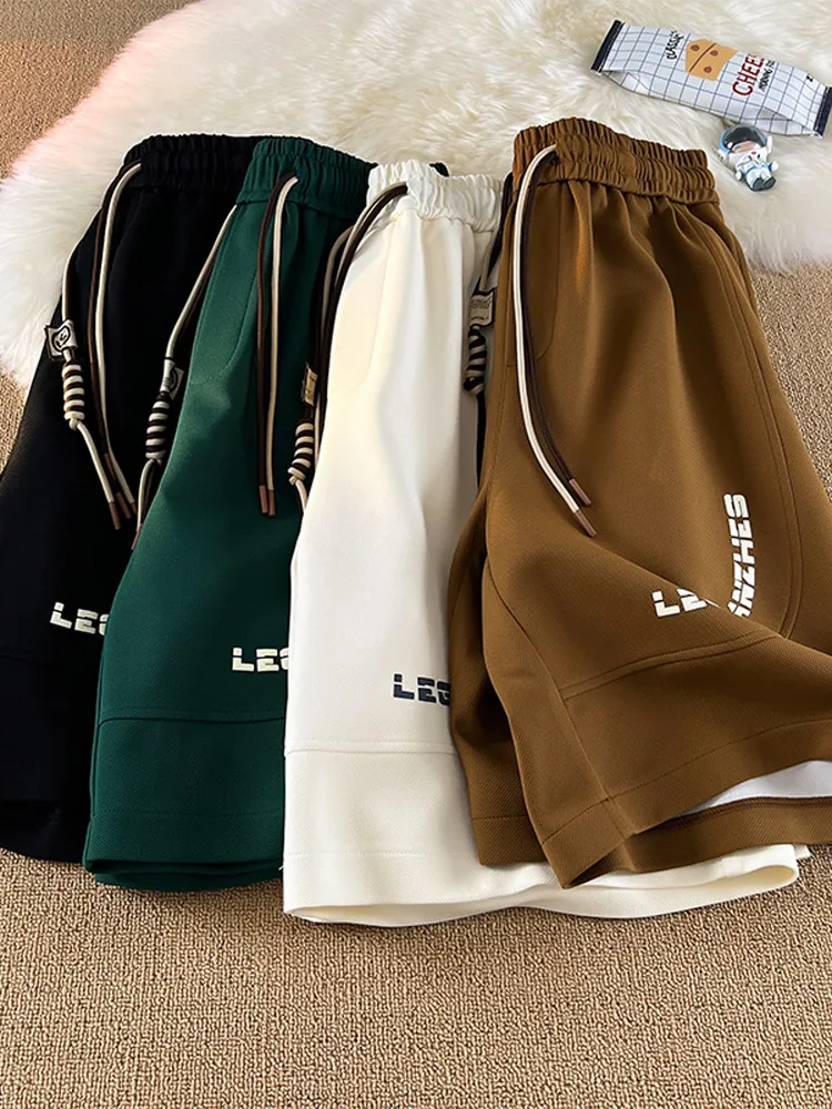 

American Sle Heavyweight Sport orts Men Summer 2023 New Casual Loose Five-Point Baskeall Mid-Pants Trendy plus Size