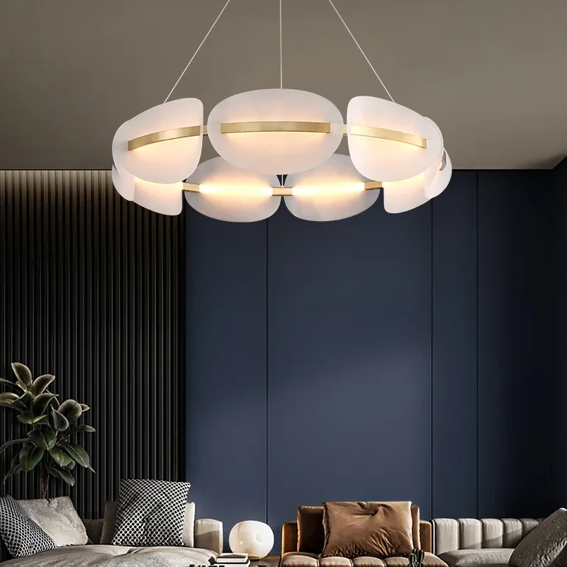 Modern Acrylic Leaf Led Chandeliers Lighting Living Dining Room Decor Pendant Lamp Home Bedroom Kitchen Hanging Lights Luminaire