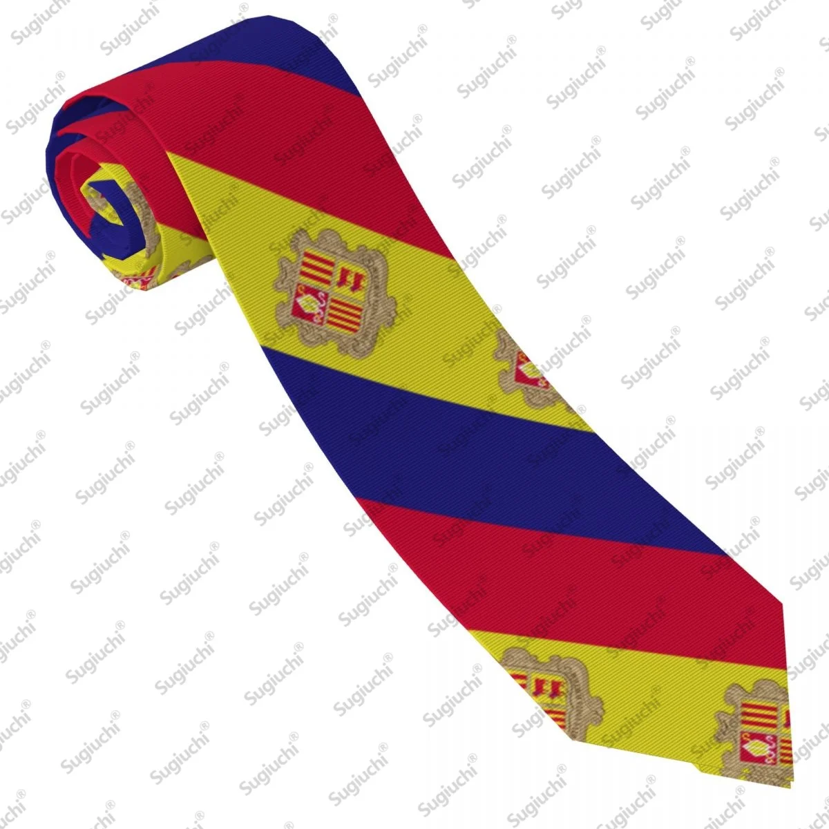 2026 أندورا العلم حفل زفاف ربطات العنق للرجال النساء عادية منقوشة التعادل الدعاوى سليم ربطة العنق Gravatas للهدايا #2