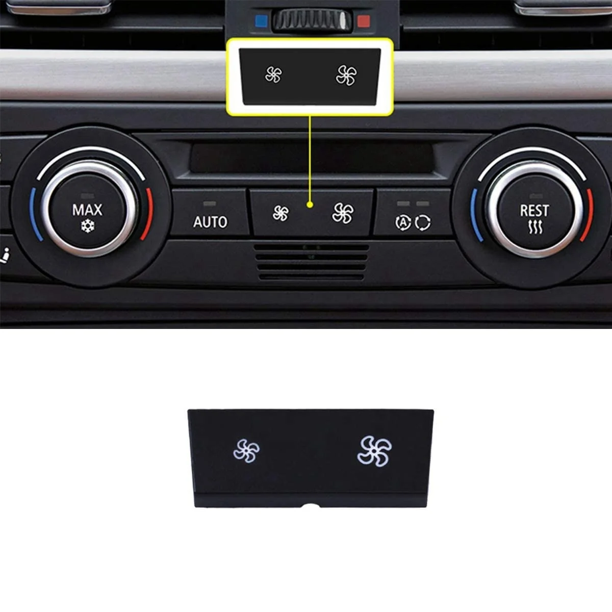 Car A/C Control Panel Fan Speed Button Key for BMW 1 3 X1 X3 Series E81 E82 E87 E88 E84 E90 E91 E92 E93 F25