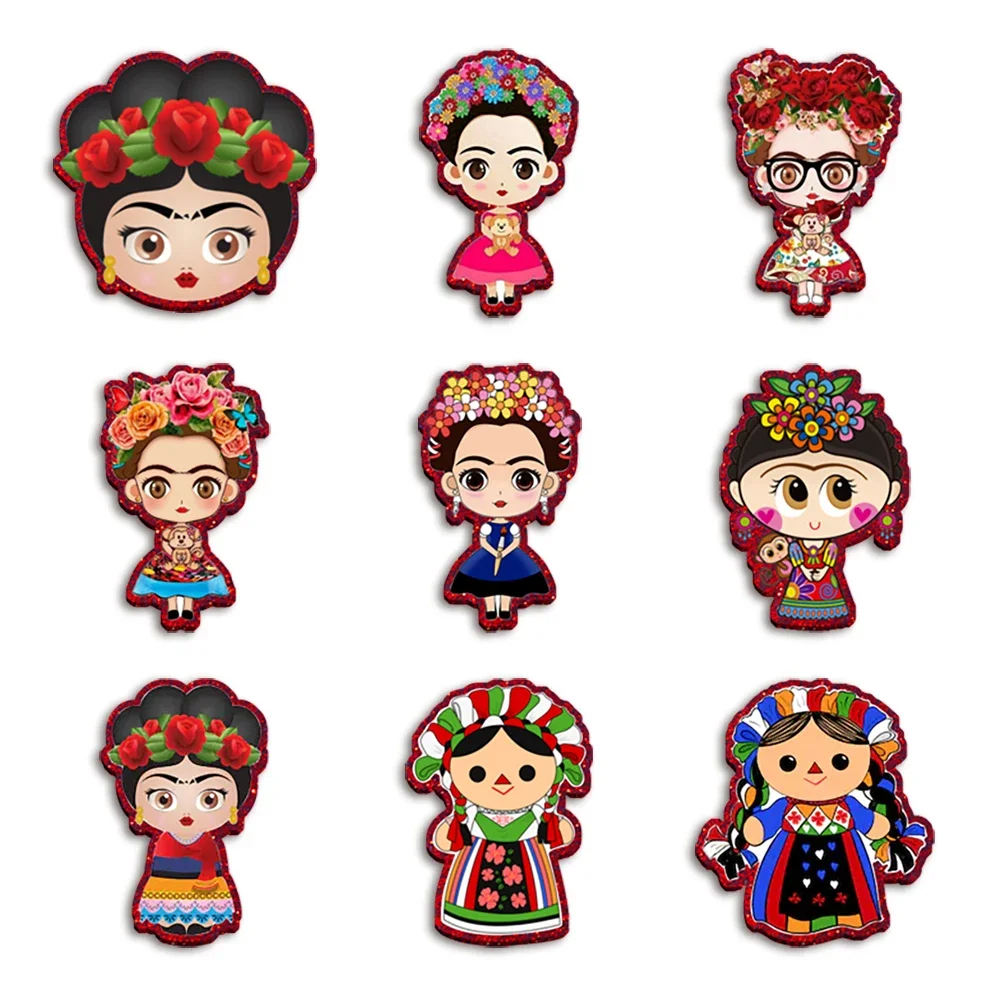 Mexico Girls Chunky Glitter Cute Resin Planar Acrylic Flatback For Girls DIY Phone Case Hair Bow Craft Keychains Accessories