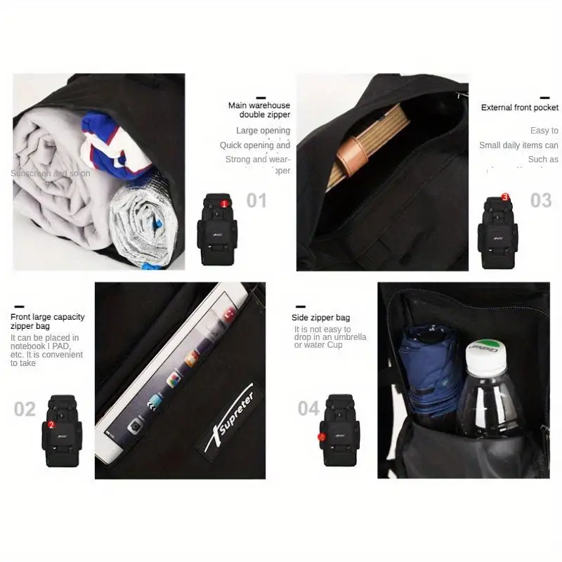 حقيبة ظهر للمشي لمسافات طويلة بسعة كبيرة 70 لتر للتخييم وتسلق الجبال مع حقيبة سفر خارجية للتخزين متعدد الطبقات #5