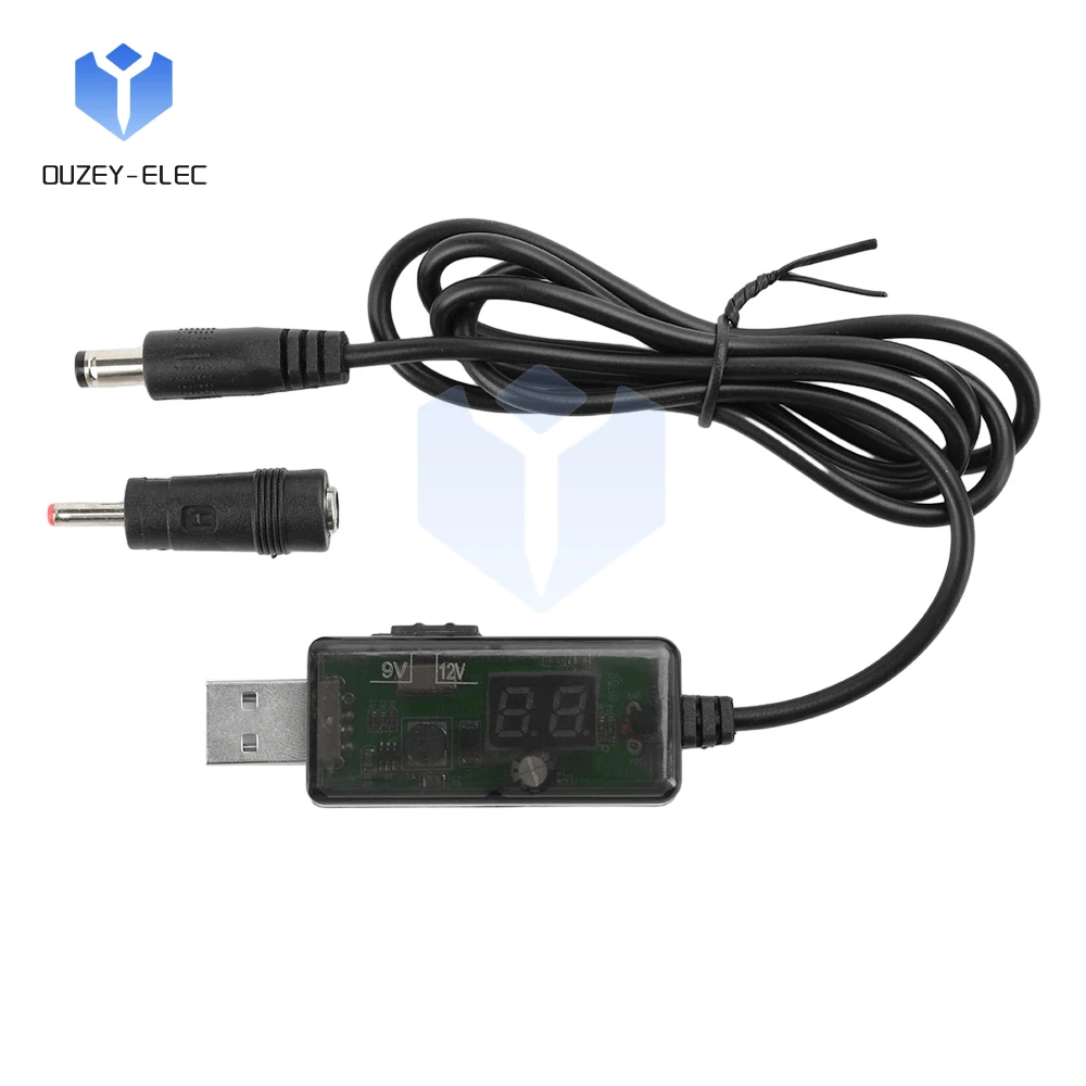 USB كابل شحن دفعة محول تيار مستمر 5 فولت إلى تيار مستمر 9 فولت/12 فولت USB دفعة كابل مع واجهة DC5.5MM /DC3.5MM
