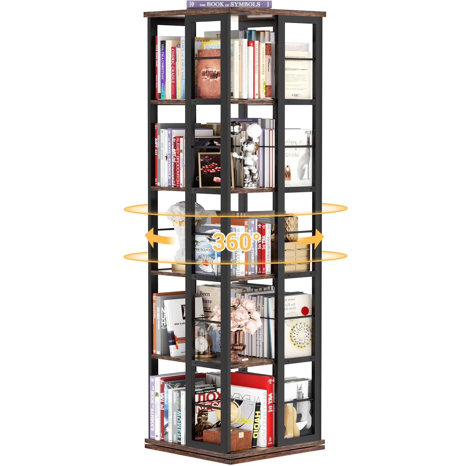 Office X Furniture - Aheaplus 5-poziomowy obrotowy regał na książki,