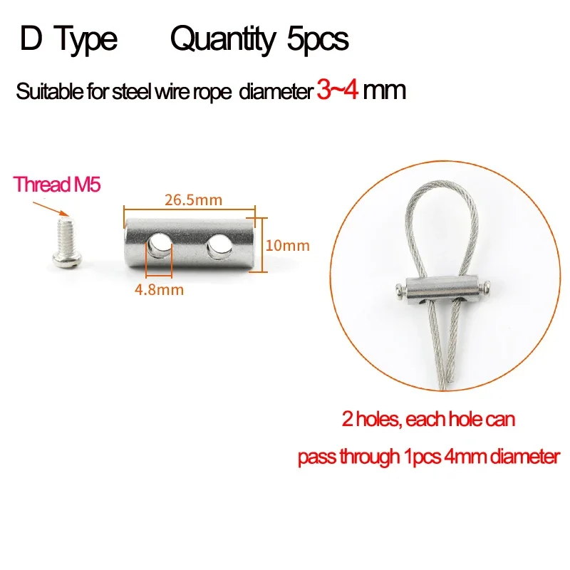 D Type 5pcs M3-4mm