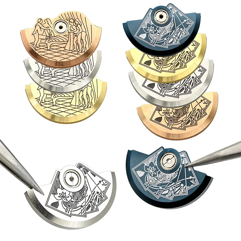 Watch Movement Rotor Hammer Customized Pattern NH35 Rotor Fits NH36 NH38 NH39 Movement Pendulum Oscillating Weight Hammer Rotor