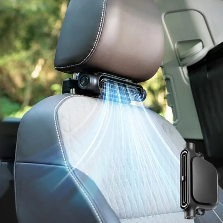 

2026 NEW Car Seat Fan, Invisible Car Headrest Cooling Fan, USB Backseat Fan Portable Vehicle Design with 3 Adjustable Wind Spee