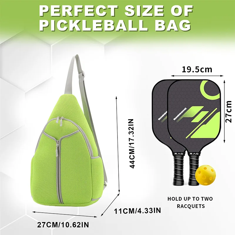 Bolsa Bandolera Pickleball - Mochila Bandolera para Pickleball, Tenis, Raqueta y Viajes para Hombres y Mujeres