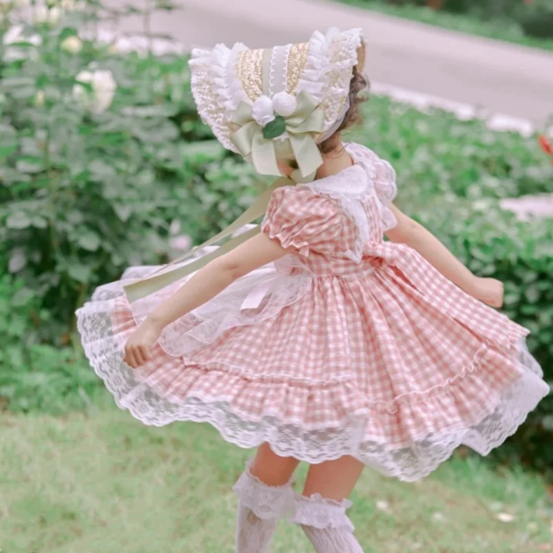 

Spring Summer Outing Children Lolita Sun Hat Sweet Lace Bowknot Straw Hat