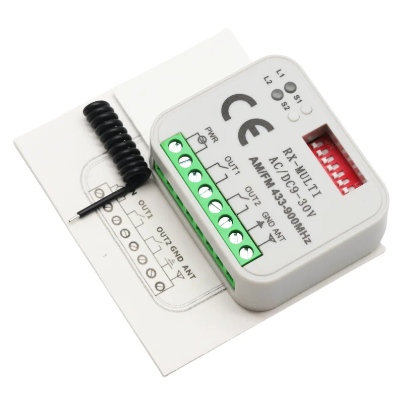 

Remote Control Switch Receiver 433MHz 868MHz 390 MHz RX Multi Receiver AC/DC 9-30V 300-868MHz Garage Gate Door Receiver