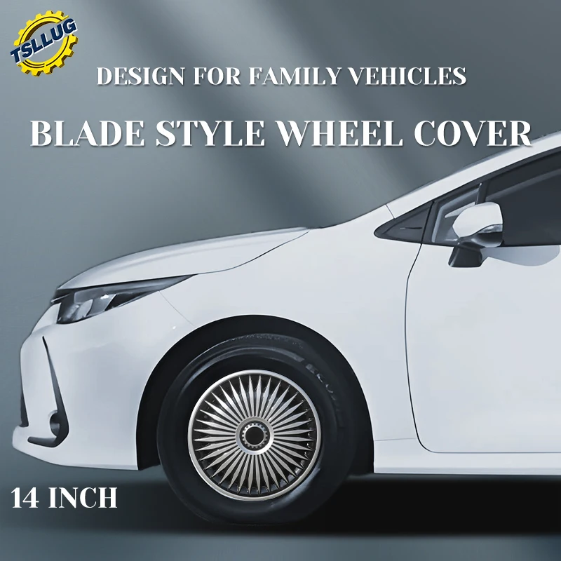 

14 Inch DF Style Hubcap Wheel Cover for Steel Iron Rim Wheel Cover Replacement R14 Hub Caps Rim Cover Accessories-Set of 4