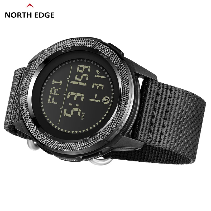 Carbon Fiber Men Outdoor Sports Watch, Waterproof Student Wristwatch with Swimming Step Counter Alarm Metronome Compass