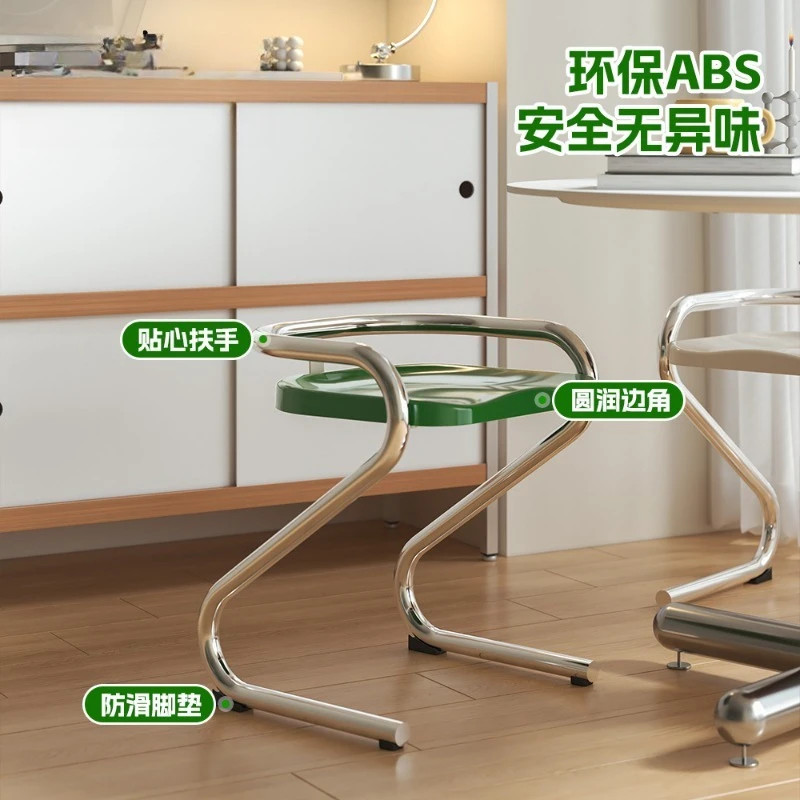 Color cream dining chair household small apartment ins dopamine bench modern simple restaurant stool