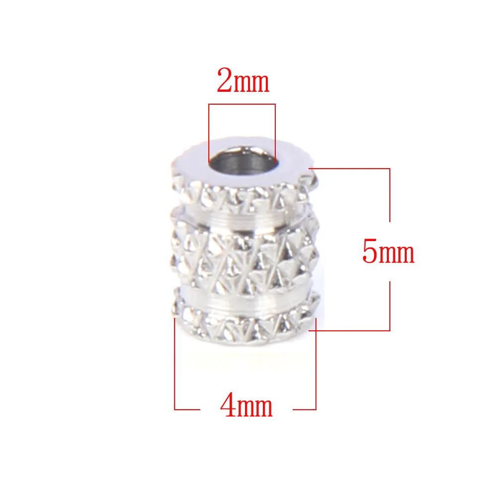 20PCS Gold Edelstahl Spacer Perlen Gerade diagonale Linien Mesh Muster Charms für Armband DIY Schmuck Machen Liefert – Detail 6
