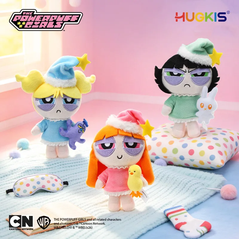 HUGKIS Official The Powerpuff Girls Blossom Plush Keychain 6in – Cute Sleepy-Eyed Stuffed Toy, Good Morning Gift
