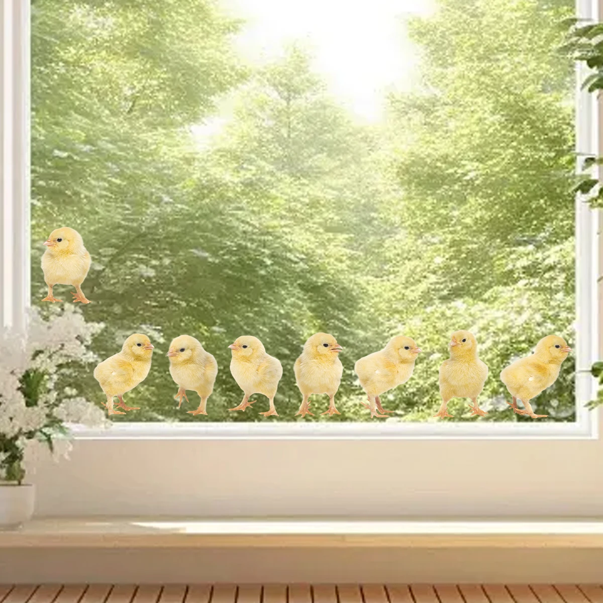 1Pc Watercolor Lifelike Chick Wall Stickers for Windows Wall Decoration Bedroom Children Room Kids Room Decor for House Decals