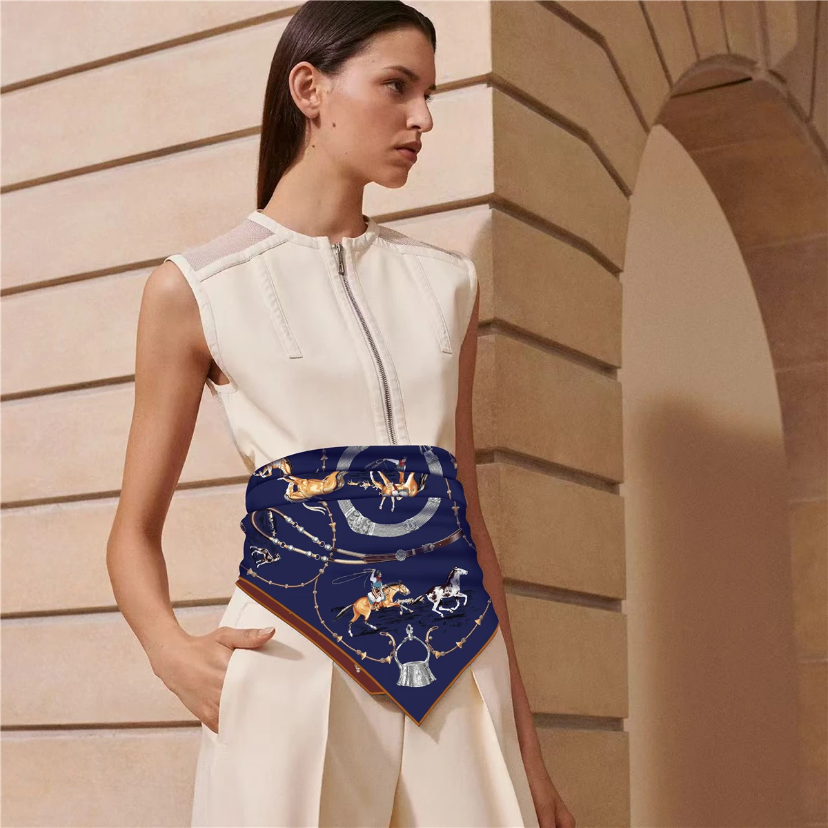 

AB Sided Silk Scarf Twill Scarves Double Sided Printing Herms Rolling Shawls Head Hair Decoration Summer Beach Christmas Gift