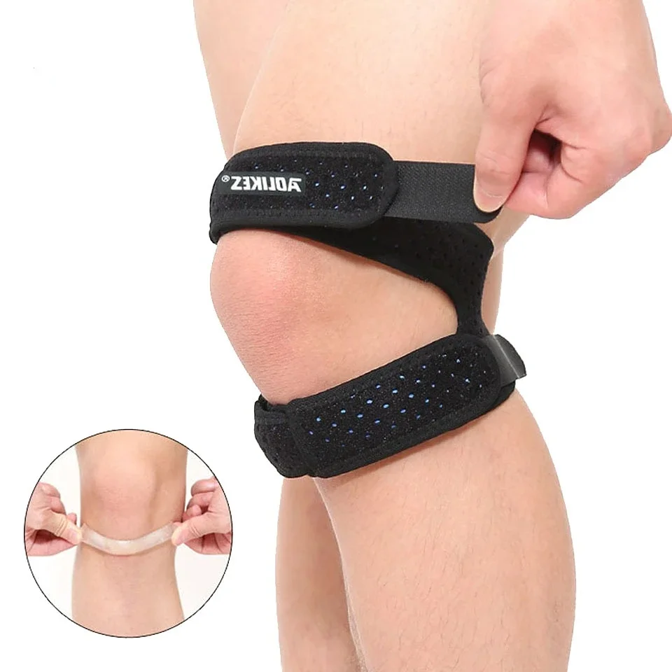 1PCS Sports Kneepad Double Patellar Knee Patella Tendon Support Strap Brace Pad Protector Open Knee Wrap Strap Band