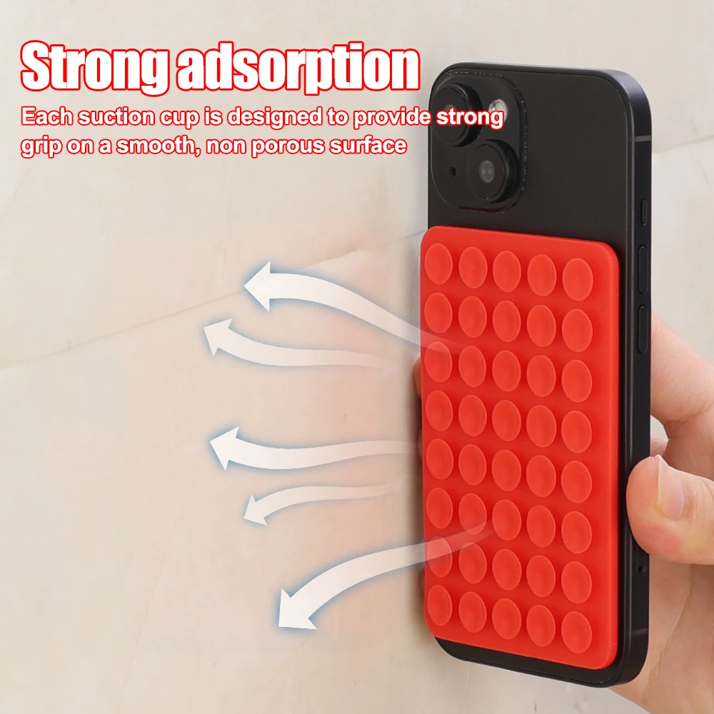 Silicone Suction Cup Phone Case Mount Double Sided Non Slip CellPhone Hands-Free Strong Grip Silicon Phone Holder on Wall Mirror