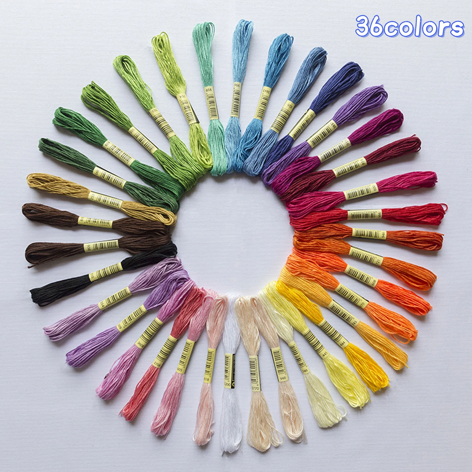 36colors Embroidery Thread Set Handmade Cotton Sewing Thread 314.96inch Stitch Fabric Threads for DIY Crafts Art Projects