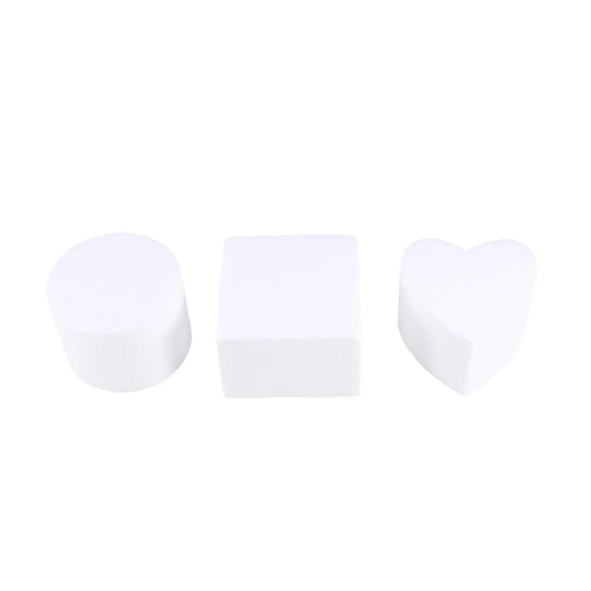 3Pcs Foam Cake Dummy Round Heart Square 4 Inch Sets Ideal for Wedding Display Practice Cake Decorating Molds Baking