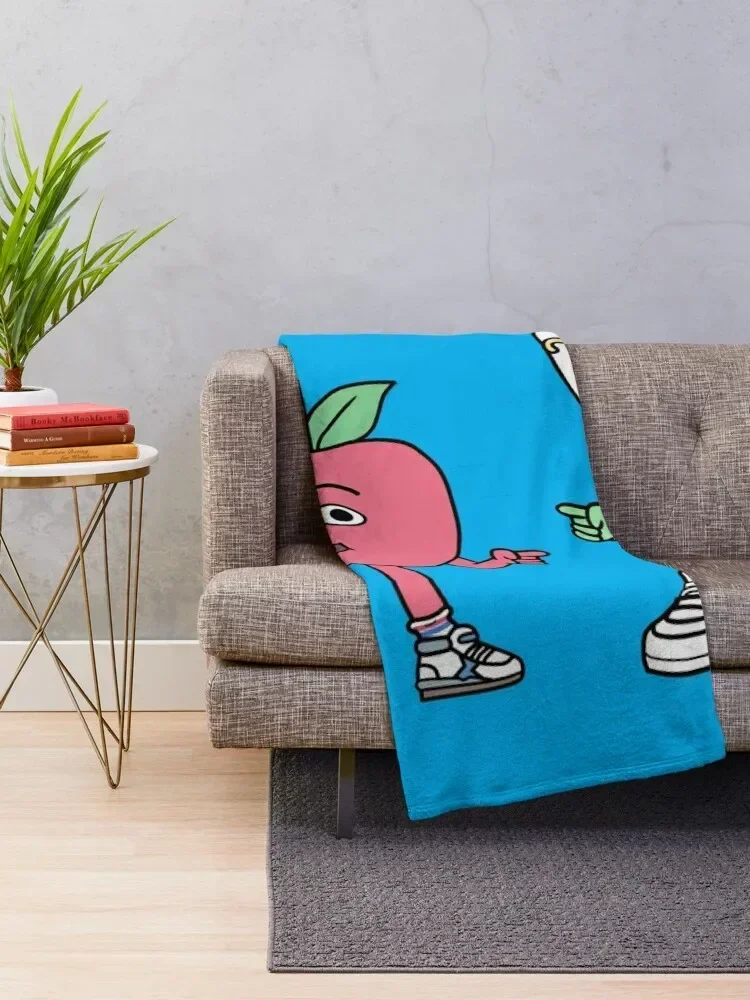 Apple and Onion Throw Blanket Warm Bed covers anime Winter beds Polar Blankets