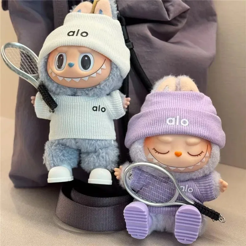 For labubu Doll 4.0 The Monsters Pin for Love Series Badminton Tennis Sports Sweater Outfit Clothing Shoes Hat Clothes 15-17cm
