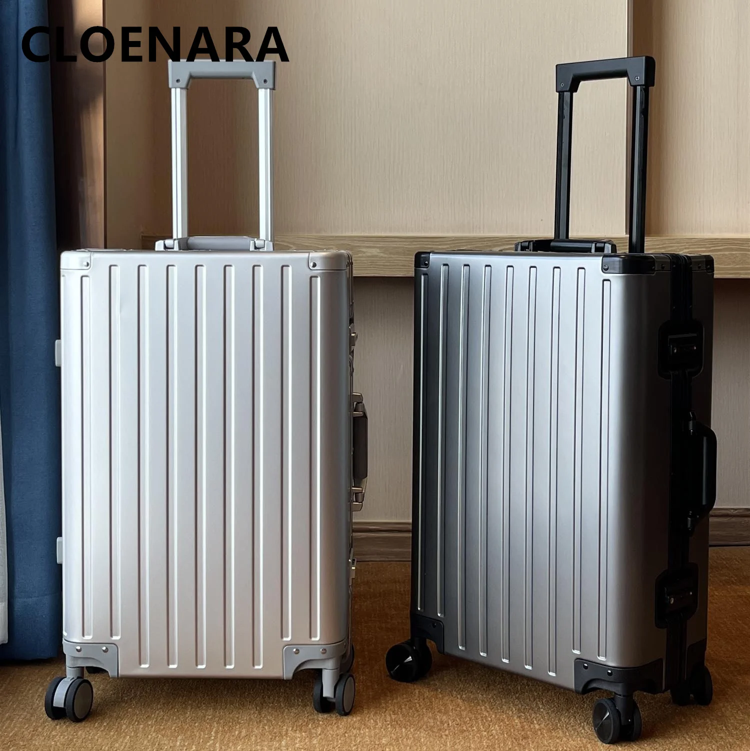 حقائب سفر جديدة للرجال من COLENARA مقاس 20 "24" 26 "28 بوصة بعجلات عالمية من سبائك الألومنيوم والمغنسيوم حقائب ترولي للسيدات حقيبة المتداول